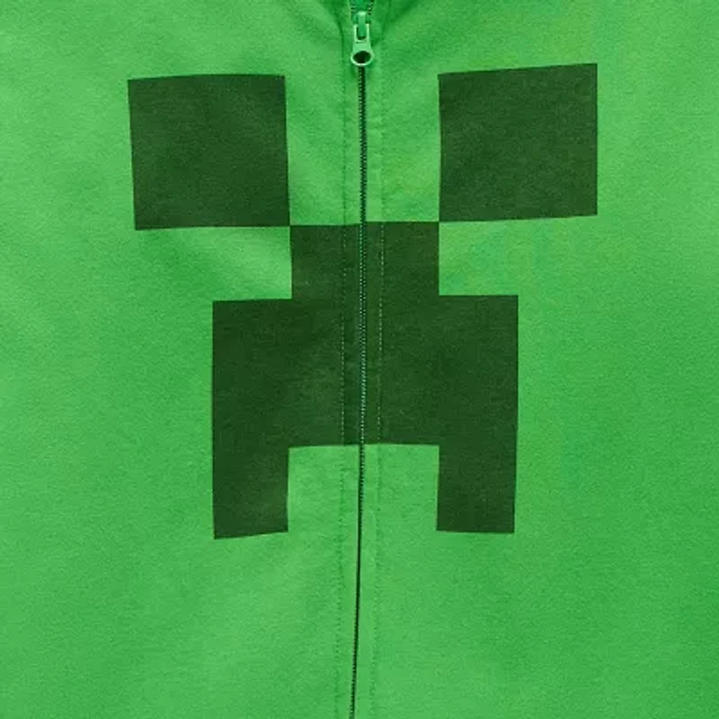 Little & Big Kid Boys Long Sleeve Minecraft Fleece Zipper Hoodie