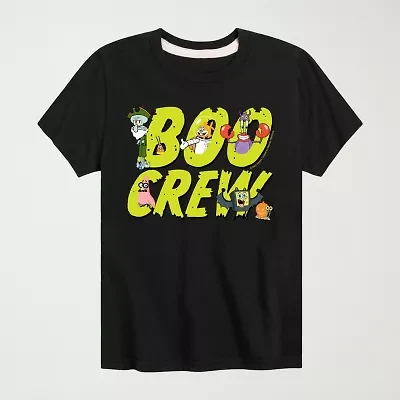 Little & Big Kid Boys Crew Neck Short Sleeve Regular Fit Spongebob Graphic T-Shirt