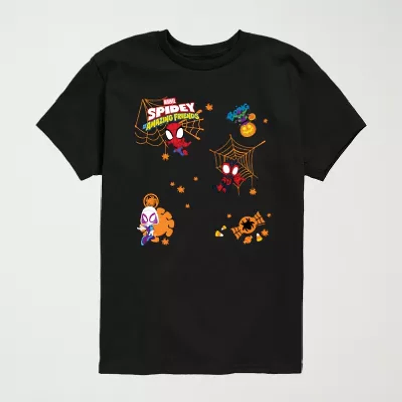 Little & Big Kid Boys Crew Neck Short Sleeve Regular Fit Spiderman Graphic T-Shirt