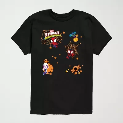 Little & Big Kid Boys Crew Neck Short Sleeve Regular Fit Spiderman Graphic T-Shirt