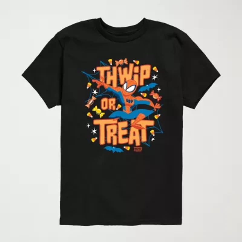 Little & Big Kid Boys Crew Neck Short Sleeve Regular Fit Spiderman Graphic T-Shirt