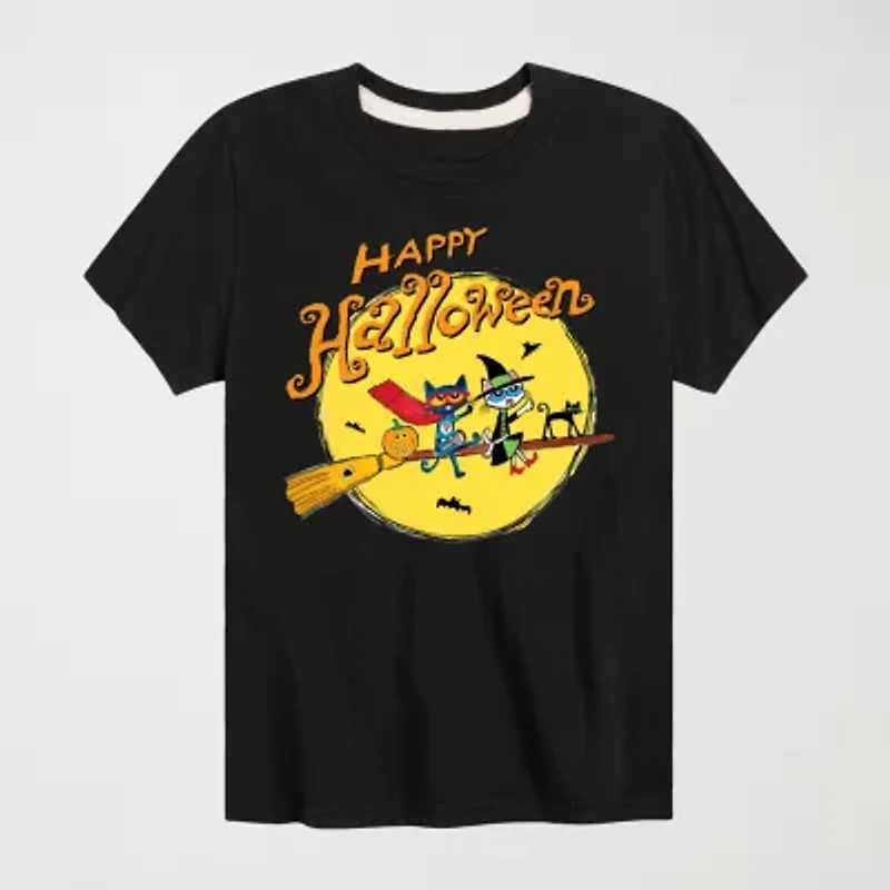 Little & Big Kid Boys Crew Neck Short Sleeve Regular Fit Pete the Cat Graphic T-Shirt