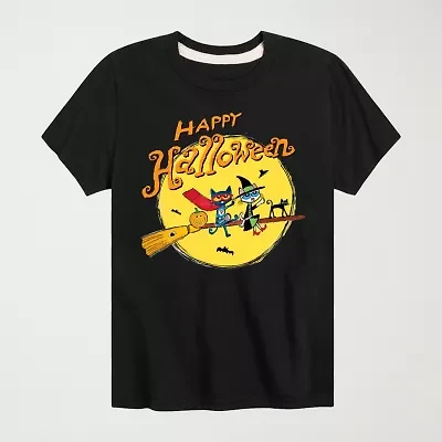 Little & Big Kid Boys Crew Neck Short Sleeve Regular Fit Pete the Cat Graphic T-Shirt