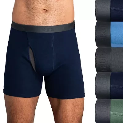 Fruit of the Loom Premium Cool Zone Fly Mens 5 Pack Boxer Briefs Jcb5blc