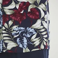 Cubavera Textured Floral Print Mens Short Sleeve Regular Fit Button-Down Shirt