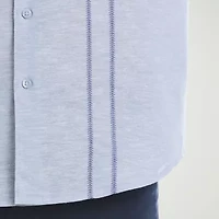 Cubavera Embroidery Panel Mens Long Sleeve Regular Fit Button-Down Shirt