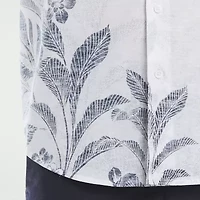 Cubavera Asymmetrical Placement Print Mens Long Sleeve Regular Fit Button-Down Shirt