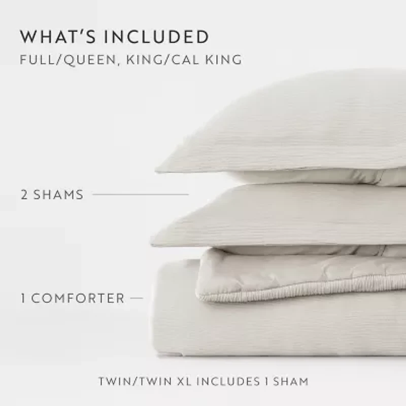 Casual Comfort Textured Cloud Gauze Down Lightweight Comforter Set