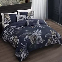 Bebejan Forget Me Not 100% Cotton Sateen 5 Piece Reversible Comforter Set