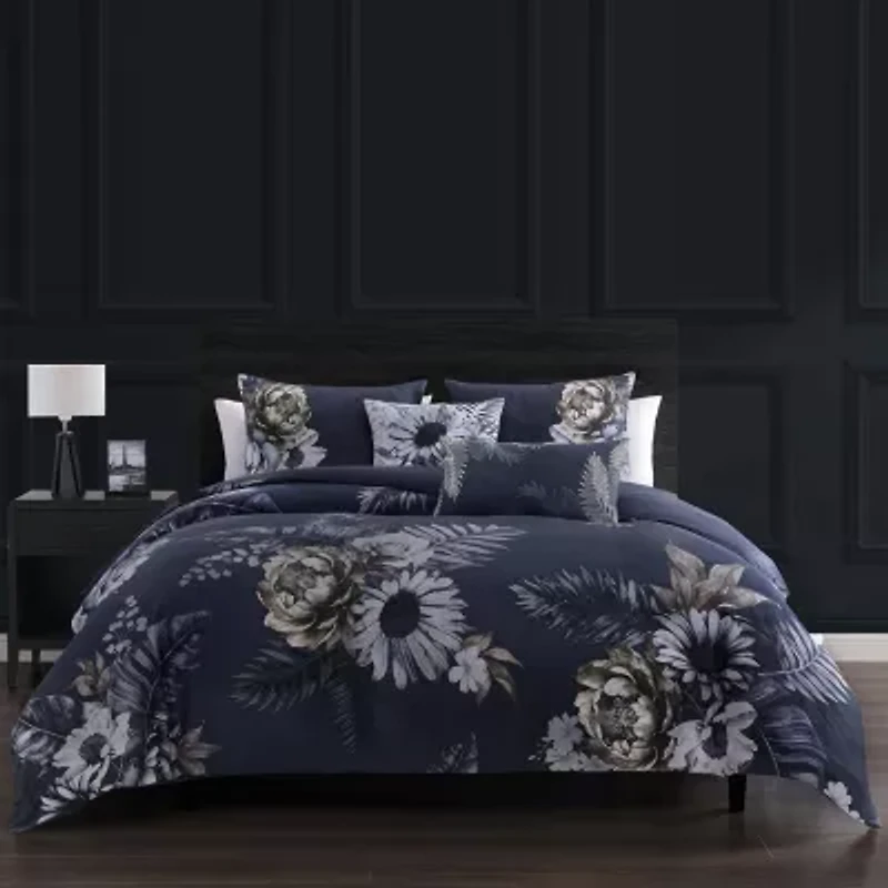 Bebejan Forget Me Not 100% Cotton Sateen 5 Piece Reversible Comforter Set