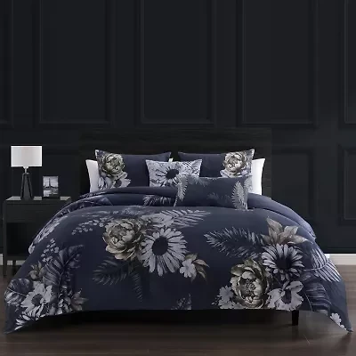 Bebejan Forget Me Not 100% Cotton Sateen 5 Piece Reversible Comforter Set