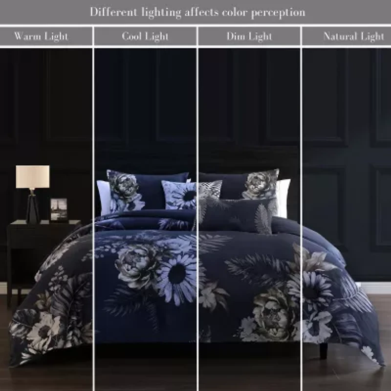 Bebejan Forget Me Not 100% Cotton Sateen 5 Piece Reversible Comforter Set