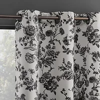 Sun Zero Percy Merina Print Grommet Top Energy Saving 100% Blackout Single Curtain Panel