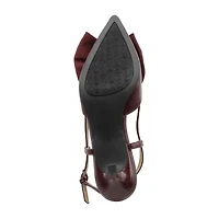 Adrienne Vittadini Grosgrain Bow Detail Womens Pointed Closed Toe Kitten Heel Pumps