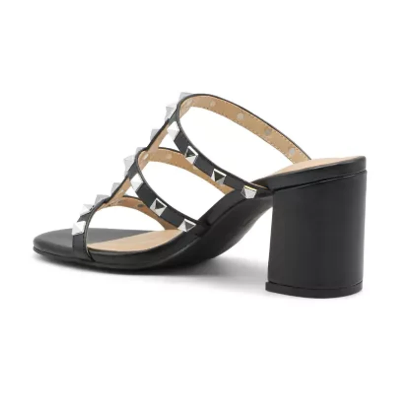 Adrienne Vittadini Womens Block Heel Heeled Sandals