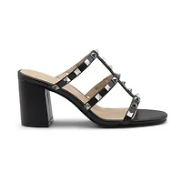 Adrienne Vittadini Womens Block Heel Heeled Sandals