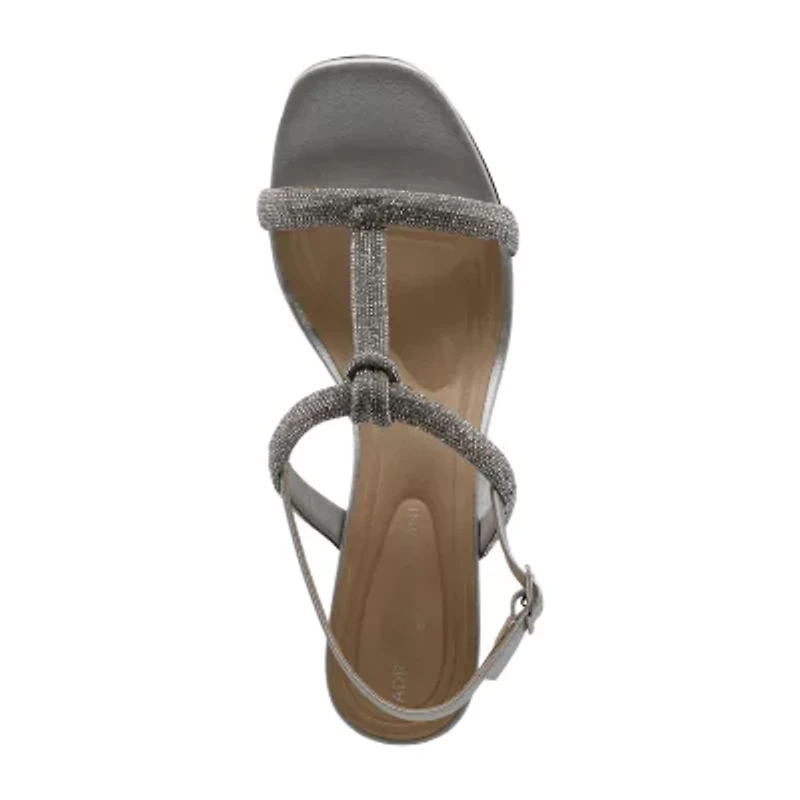 Adrienne Vittadini Womens Jeweled Upper Wedge Sandals
