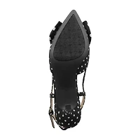 Adrienne Vittadini Grosgrain Bow Detail Womens Pointed Closed Toe Kitten Heel Pumps