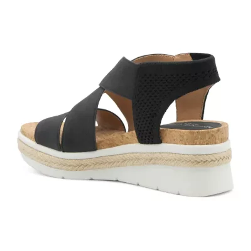 Adrienne Vittadini Womens Carri Wedge Sandals