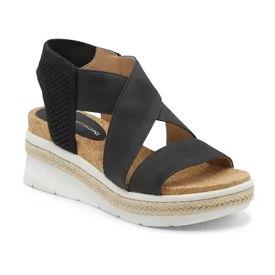 Adrienne Vittadini Womens Carri Wedge Sandals