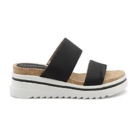 Adrienne Vittadini Womens Cara Wedge Sandals