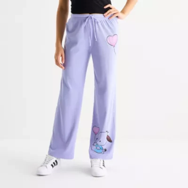 Womens Juniors Straight Mid Rise Hello Kitty Pull-On Pant