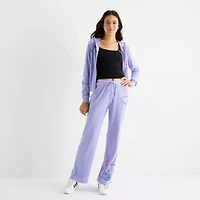 Womens Juniors Straight Mid Rise Hello Kitty Pull-On Pant