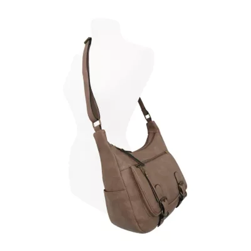 Bueno of California Glenhaven Buckle Front Large Crossbody Bag