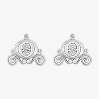Enchanted Disney Fine Jewelry (I,I2), Cinderella 1/3 CT. T.W. Lab Grown White Diamond Sterling Silver 10.5mm Cinderella Princess Stud Earrings
