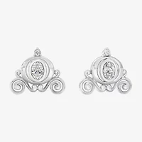 Enchanted Disney Fine Jewelry (I,I2), Cinderella 1/3 CT. T.W. Lab Grown White Diamond Sterling Silver 10.5mm Cinderella Princess Stud Earrings
