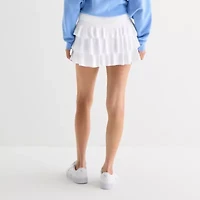 Arizona Womens Juniors Mid Rise Mini Active Pleated Skirt