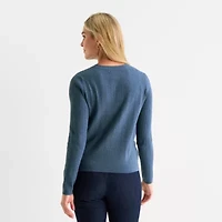 Liz Claiborne Womens Long Sleeve Regular Fit Henley Shirt