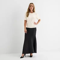 Liz Claiborne Womens Crew Neck Short Sleeve Pullover Sweater