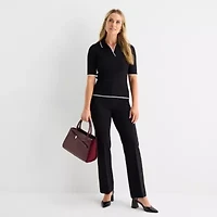 Liz Claiborne Womens Elbow Sleeve Layered Sweater