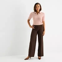 Liz Claiborne Womens Elbow Sleeve Layered Sweater