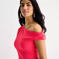 Bold Elements Womens Short Sleeve Midi Casual Bodycon Dress