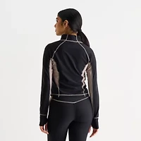 Xersion EverContour+ Womens Mock Neck Long Sleeve Active Quarter-Zip Pullover