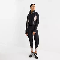 Xersion EverContour+ Womens Mock Neck Long Sleeve Active Quarter-Zip Pullover