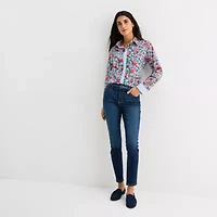 St. John's Bay Womens Long Sleeve Regular Fit Button-Down Shirt