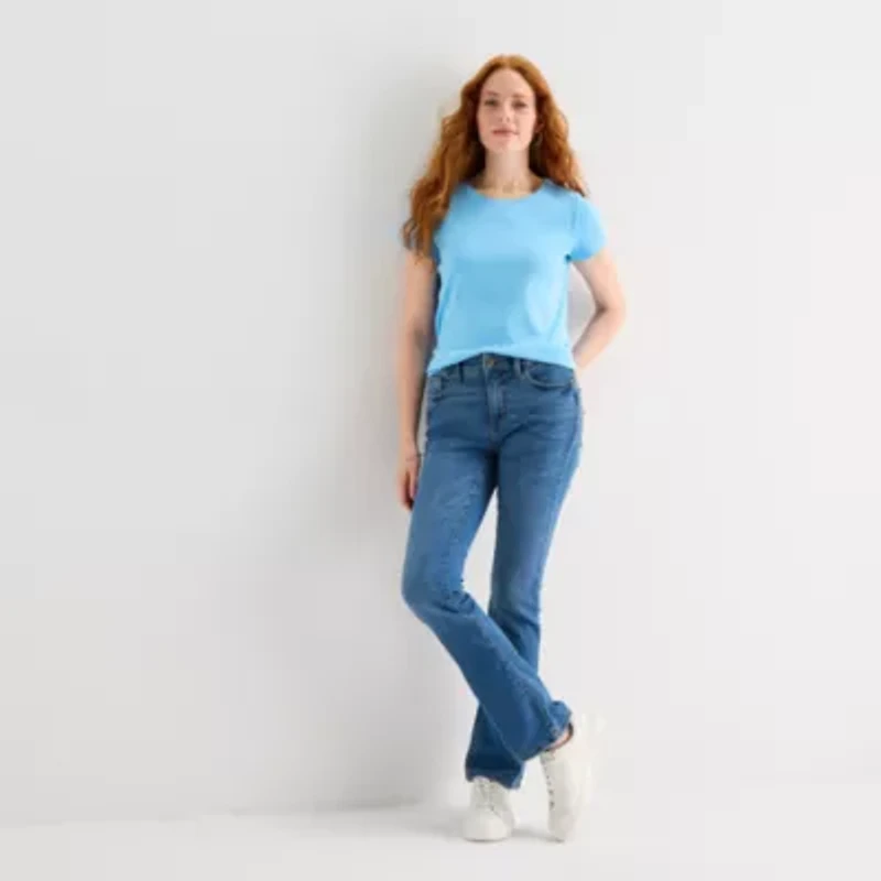 St. John's Bay Womens Crew Neck Short Sleeve T-Shirt