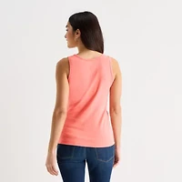 St. John's Bay Womens Scoop Neck Sleeveless Tank Top