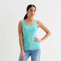 St. John's Bay Womens Scoop Neck Sleeveless Tank Top