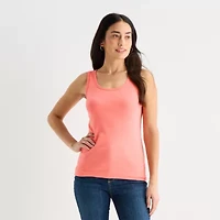 St. John's Bay Womens Scoop Neck Sleeveless Tank Top