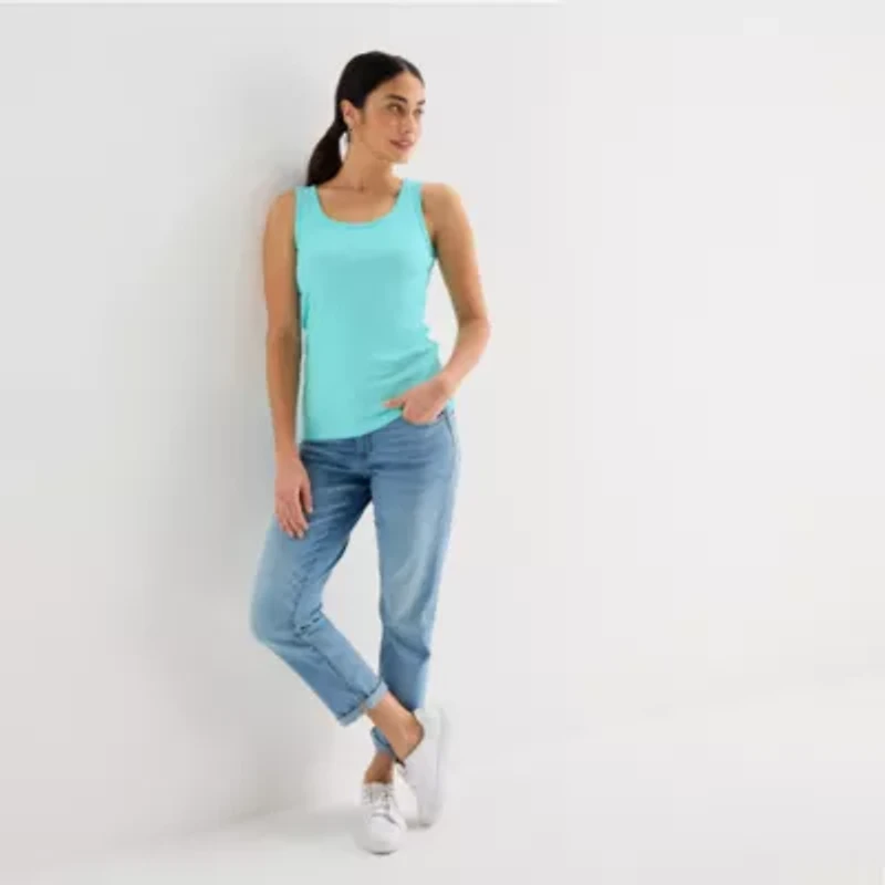 St. John's Bay Womens Scoop Neck Sleeveless Tank Top
