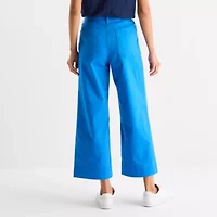 St. John's Bay Womens Wide Leg High Rise Cropped Pant