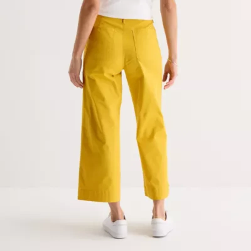 St. John's Bay Womens Wide Leg High Rise Cropped Pant