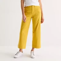 St. John's Bay Womens Wide Leg High Rise Cropped Pant