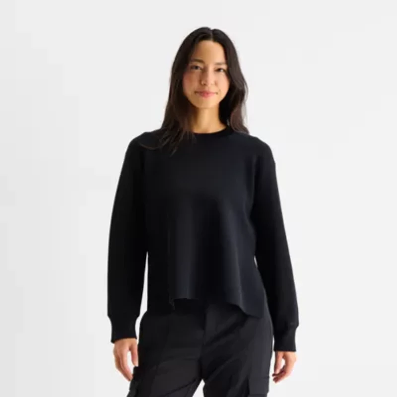 Stylus Womens Crew Neck Long Sleeve Pullover Sweater