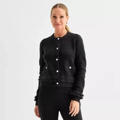 Liz Claiborne Tall Womens Crew Neck Long Sleeve Pullover Sweater