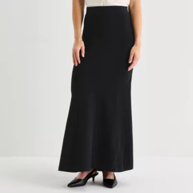 Liz Claiborne Womens Tall Midi Flared Skirt